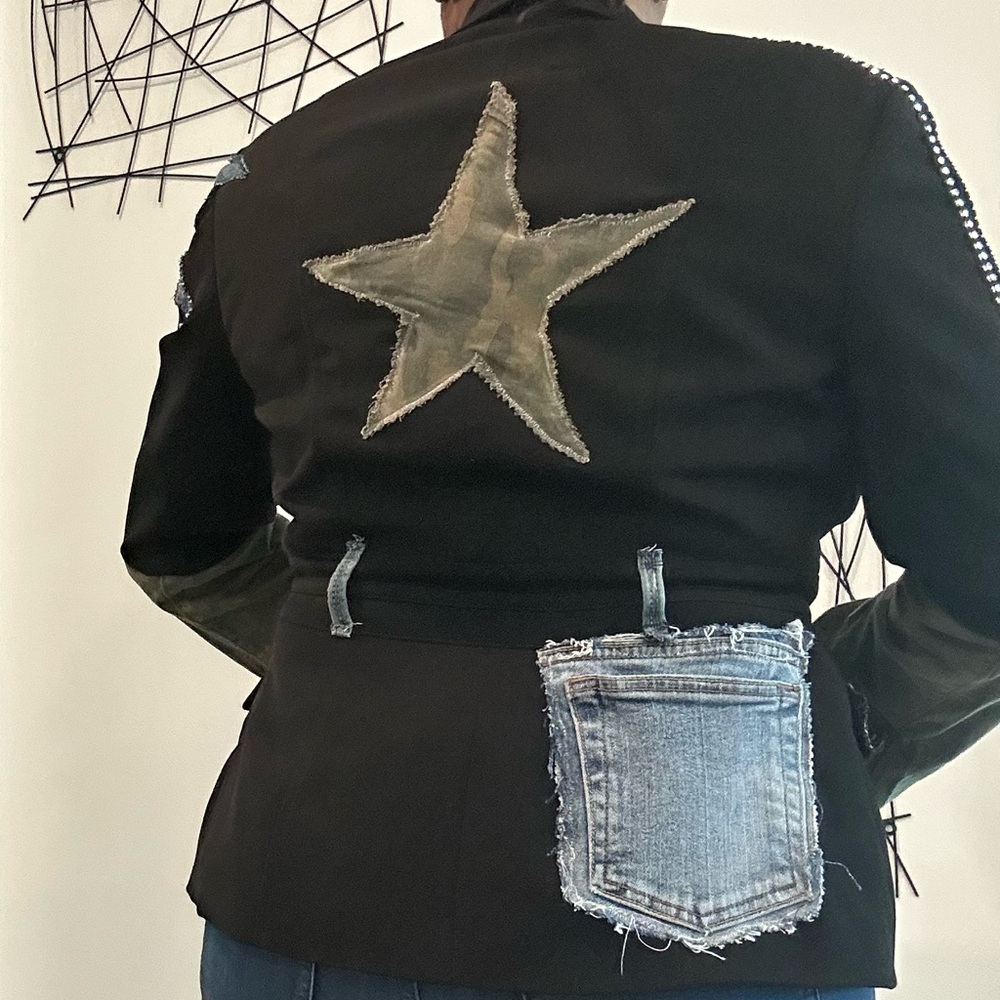 Custom Stylish Black and Green Women's Jacket